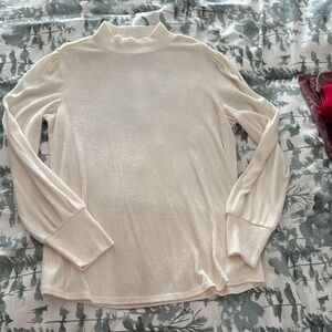 Maurices Cream Cowl Neck Sweater with Fine Knit Texture
